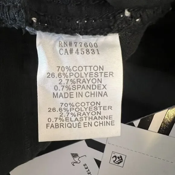 Sandrine Rose x Free People Black Flare Leg Distressed‎ Jeans 26 New - Picture 6 of 8